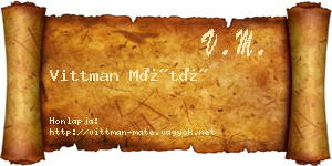 Vittman Máté névjegykártya