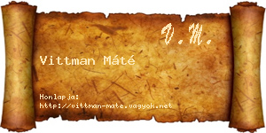 Vittman Máté névjegykártya