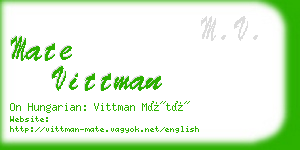 mate vittman business card